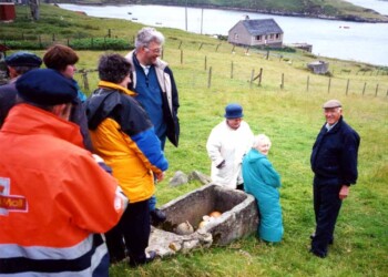 Group looking down a hill