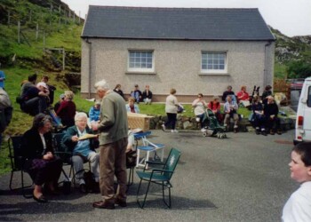 Group having lunch