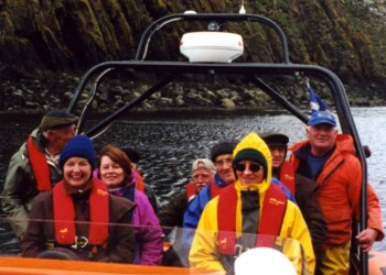 Fast boat trip to the Shiants Group on boat