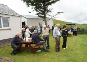 Group socialising outside