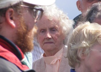 Great shot of Barbara Older lady in a group