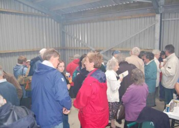Group gathered for barbecue