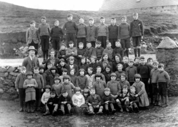 Kershader School 1933: Back Row l-r: M Macleod, 1 Habost; M Macleod, 5 Garyvard; A Mackinnon, Caversta; M Macleod, 10 Garyvard; M Mackay, 3 Kershader; Donald Macdonald, Garyvard; A Macinnes, 1 Kershader; D Macleod, 4 Kershader; D Macdonald, Garyvard; F Macleod, 10 Kershader 5th Row l-r: J Mackinnon, Caversta; AJ Macleod, 5 Garyvard; A Macleod, Garyvard; K Macdonald, 2/4 Kershader; H Macleod, 10 Garyvard; A Macdonald, 9 Habost; AM Macleod, Caversta 4th Row l-r: Mr Donald Matheson (Head), Gravir; MA Mackay, 3 Kershader; A Macleod, 11 Habost; A Mackinnon, 1 Garyvard; F Macleod, 11 Habost; MB Macleod, 3 Garyvard; J Macleod, 4 Kershader; M Macaulay, 8 Kershader; JM Macleod, 10 Kershader; AD Macleod, 4 Kershader 3rd Row l-r: MJ Macleod, 4 Kershader; D Macleod, 1 Garyvard; A Mackay, 3 Kershader; DJ Macrae, 8 Habost; B Macrae, 8 Habost; MA Macaulay, 8 Kershader; J Mackay, 3 Kershader; J Macdonald, 6 Kershader 2nd Row l-r: BA Macleod, 5 Kershader; J Macdonald, 9 Habost; C Macleod, 12 Habost; MA Macleod, 6 Kershader; M Macleod, 4 Kershader; MM Macleod, 4 Kershader; JD Macaulay, 8 Kershader Front Row l-r: D Macleod, 12 Habost; A Matheson, Schoolhouse; K Macdonald, Garyvard; CB Macleod, 5 Garyvard; B Macleod, 5 Garyvard; M Macdonald, Garyvard; P Macleod, 12 Habost; A Macleod, 11 Habost; A Macleod, 11 Habost; D Macleod, 10 Garyvard Class photo Kershader School 1933