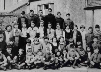 Kershader School 1936: BACK ROW A J Macleod, 2 Habost; J D Macaulay, 8 Kershader; D J Macrae, 8 Habost; C M Macleod, 4 Kershader; Dan Macleod, Garyvard. THIRD ROW Miss Macleod, Teacher; D J Mackay, 11 Kershader; M A Macleod, 5 Garyvard; M M Macleod, 4 Kershader; I Macleod, 11 Habost; C B Macleod, 5 Garyvard; J Mackay, 3 Kershader; P Macleod, 12 Habost; A Mackay, 3 Kershader; M Matheson, Schoolhouse; B Macrae, 8 Habost; C B Macleod, 4 Kershader; J M Macdonald, Oathill, Habost; J A Macleod, 11 Habost; Mr Matheson, Headmaster. SECOND ROW C Macleod, Garyvard; D Macleod, 10 Garyvard; R Ferguson, 12 Habost; B M Macleod, 11 Habost; A Ferguson, 12 Habost; D Macleod, 12 Habost; A Matheson, Schoolhouse; C Macleod, 2 Kershader; M Macrae, 6 Habost; M Macleod, 4 Kershader; P Macrae, 8 Habost; C J Macrae, Habost, M Matheson, Schoolhouse. FRONT ROW K D Macleod, 12 Habost; R Macrae, 8 Habost; J Macleod, 4 Kershader; W Matheson, Schoolhouse; D Macleod, 2 Kershader; D A Macleod, 4 Kershader; C Macleod, 6 Garyvard; J Macleod, Garyvard; M Macaulay, 8 Kershader; G Macrae, 8 Habost; D J Mackay, 3 Kershader. Class photo Kershader School 1936