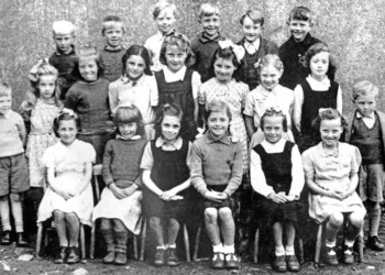 Planasker School 1947: Back row l-r: John Macleod, 20 Marvig; John A Mackenzie, West End, Calbost; Kenneth J Brown, Calbost; Donald A Macleod, 20 Marvig; John Macmillan, 17 Marvig; Malcolm Morrison, 9 Calbost Second row l-r: Kenneth A Macleod, 3 Marvig; Margaret Macleod, 11 Marvig; Muriel Mackenzie, 4 Gravirt; Sandra Finlayson, 10 Calbost; Katie B Macleod, 20 Marvig; Louisa Macleod, Calbost; Peggy A Brown, Calbost; Mary Macleod, 3 Marvig; Donald R Mackenzie, 7 Marvig Front row l-r: Effie Mackinnon, 24 Marvig; Mary A Mackenzie, West End, Calbost; Ina Morrison, 9 Calbost; Christina Mackenzie, 12 Marvig; Dolina Maclennan, 18 Marvig; Ann Macleod, 22 Marvig Class photo Planasker School 1947