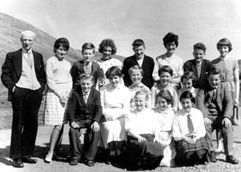 Gravir School 1963: Back Row l-r: Kenneth Macleod (Head); Isobel Mackinnon, 12 Cromore; Donald J Matheson, 15 Glen Gravir; Katie M Nicolson, 22 Gravir; Alexander Macleod, 23 Marvig; Chrisanna Macleod, 37 Gravir; Alexander A Matheson, 31 Gravir; Margaret Macphail, 12 Gravir Second Row l-r: Murdo Matheson, 31 Gravir; Catherine J Mackay, 12 Glen Gravir; Ann Morrison, Parkview; Dolina Campbell, 18 Gravir; Joan Macphail, 12 Gravir; Roderick J Mackay, 12 Glen Gravir Front Row l-r: Isabella Matheson, 15 Glen Gravir; Isabella Macphail, 12 Gravir; Isabella Macleod, 37 Gravir Class photo Gravir school 1963