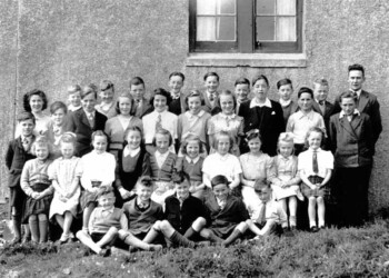 Lemreway School 1955: Back Row l-r: Miss MacKay, Achmore, Teacher; Calum Macmillan, 14 Lemreway; Angus Macmillan, 14 Lemreway; Kenny Kennedy, 7 Orinsay; Donald M Macritchie, 11 Orinsay; Angus J Montgomery, 17 Lemreway; Murdo M Kennedy, 7 Orinsay; Calum Campbell, 6 Lemreway; Sandy Macmillan, 14 Lemreway; Calum Macmillan, Gravir, Head Teacher. Second Row l-r: Peter Nicolson, 2 Lemreway; Calum J Carmichael, 16 Lemreway; Robert Kennedy, 16 Orinsay; Peggy Montgomery, 17 Lemreway; Annie Carmichael, Lon Ban, Lemreway; Annie Nicolson, 2 Lemreway; Cathie B Nicolson, 24 Lemreway; Donald Montgomery, 1 Orinsay; Louis D Nicolson 25 Lemreway; Finlay Macinnes, 6 Orinsay. Third Row l-r: Lena Macmillan, 14 Orinsay; Isobel Nicolson, 25 Lemreway; Peggy A Macinnes, 6 Orinsay; Mina Montgomery, 1 Orinsay; Joan Carmichael, Lon Ban, Lemreway; Mary A Macmillan, 4 Lemreway; Christine Macinnes, 32 Lemreway; Peggy A Carmichael, 16 Lemreway; Catherine Montgomery, 26 Lemreway, Chrissie M Macritchie, 11 Orinsay Front Row l-r: Alasdair Macmillan, 14 Lemreway; Alex D Smith, Mission House, Lemreway; John A Carmichael, 16 Lemreway; Malcolm A Nicolson, 25 Lemreway; Neil Macmillan, Schoolhouse. BACK ROW Miss MacKay, Achmore, Teacher; Calum Macmillan, 14 Lemreway; Angus Macmillan, 14 Lemreway; Kenny Kennedy, 7 Orinsay; Donald M Macritchie, 11 Orinsay; Angus J Montgomery, 17 Lemreway; Murdo M Kennedy, 7 Orinsay; Calum Campbell, 6 Lemreway; Sandy Macmillan, 14 Lemreway; Calum Macmillan, Gravir, Head Teacher. SECOND ROW Peter Nicolson, 2 Lemreway; Calum J Carmichael, 16 Lemreway; Robert Kennedy, 16 Orinsay; Peggy Montgomery, 17 Lemreway; Annie Carmichael, Lon Ban, Lemreway; Annie Nicolson, 2 Lemreway; Cathie B Nicolson, 24 Lemreway; Donald Montgomery, 1 Orinsay; Louis D Nicolson 25 Lemreway; Finlay Macinnes, 6 Orinsay. THIRD ROW Lena Macmillan, 14 Orinsay; Isobel Nicolson, 25 Lemreway; Peggy A Macinnes, 6 Orinsay; Mina Montgomery, 1 Orinsay; Joan Carmichael, Lon Ban, Lemreway; Mary A Macmillan, 4 Lemreway; Christine Macinnes, 32 Lemreway; Peggy A Carmichael, 16 Lemreway; Catherine Montgomery, 26 Lemreway, Chrissie M Macritchie, 11 Orinsay FRONT ROW Alasdair Macmillan, 14 Lemreway; Alex D Smith, Mission House, Lemreway; John A Carmichael, 16 Lemreway; Malcolm A Nicolson, 25 Lemreway; Neil Macmillan, Schoolhouse. Class photo Lemreway school 1955